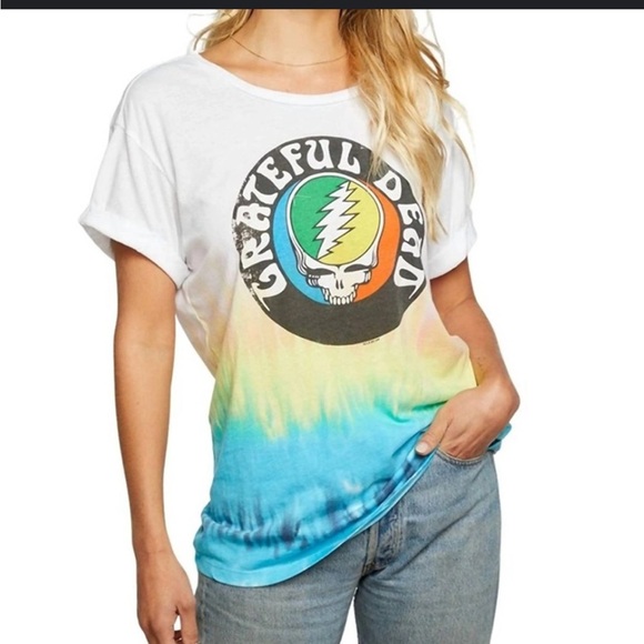 Chaser Grateful Dead Tie-Dye Tee - White, Yellow, Blue - Picture 1 of 8